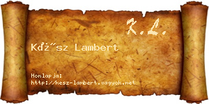 Kész Lambert névjegykártya